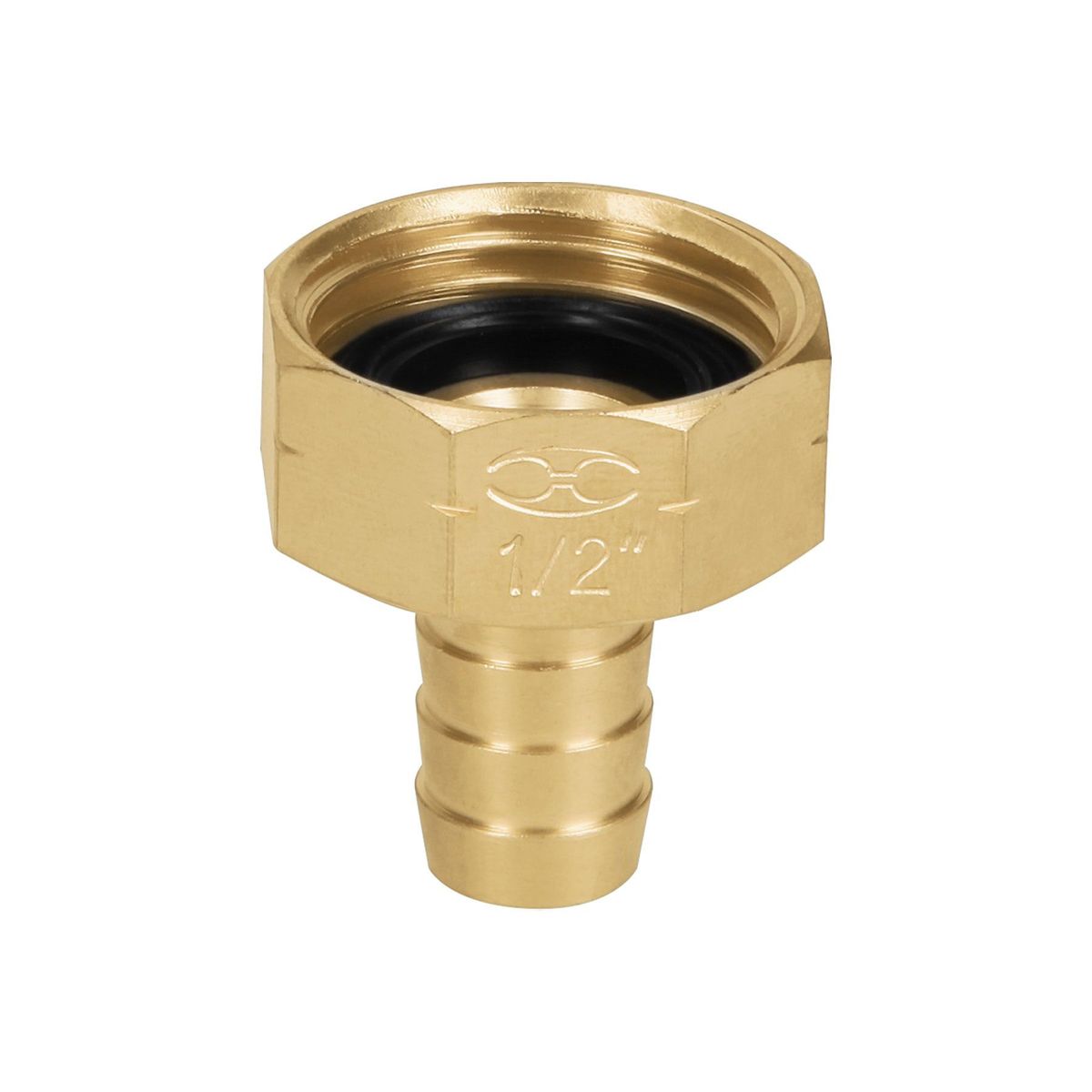 TRUPER - Acople Roscado De Latón Sólido De 3/4" Hembra, Espiga 1/2" Truper