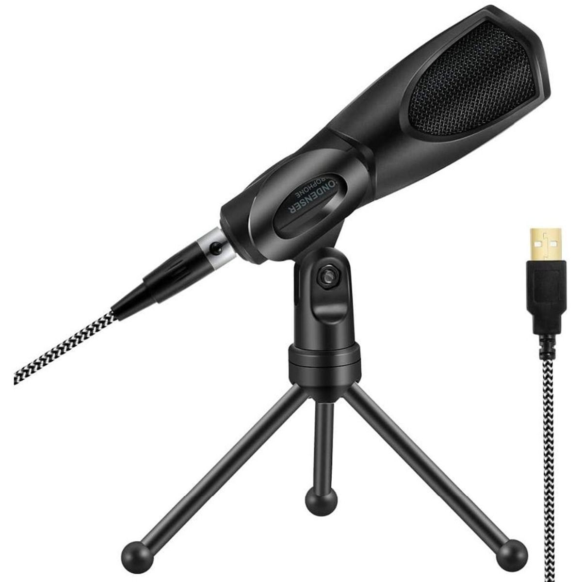 KIDSHOP - Micrófono Condensador Con Trípode Para Computador Q3