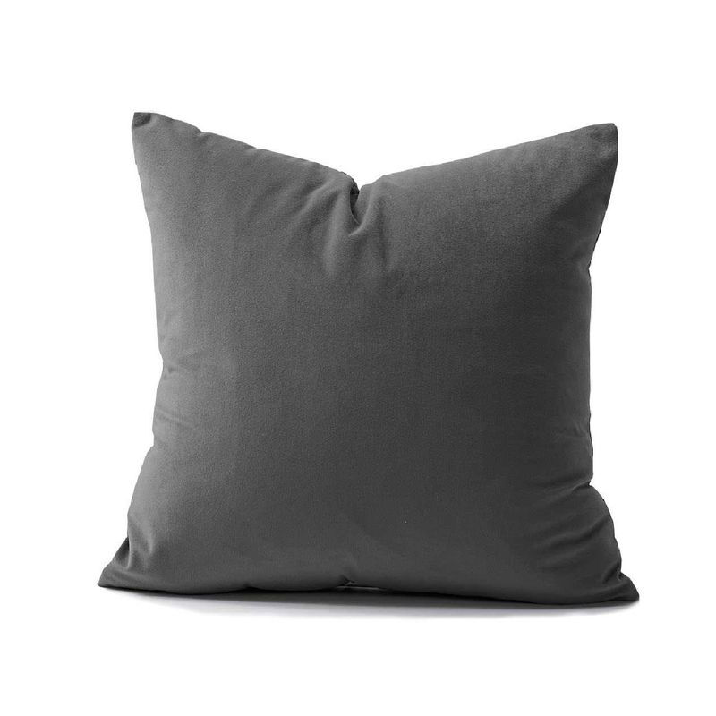 BANZAY - Funda Para Cojin Decorativo Cuadrado en Tela - Gris Oscuro