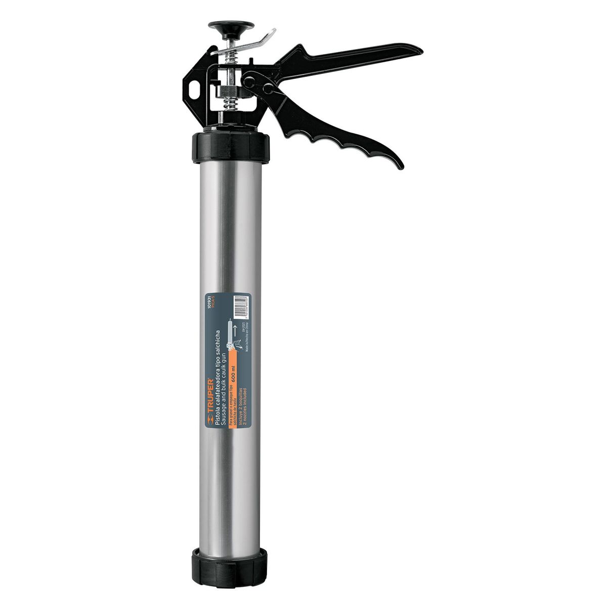 TRUPER - Pistola Calafateo Salchicha 600 Ml, Todo Tipo De Viscosidad Truper