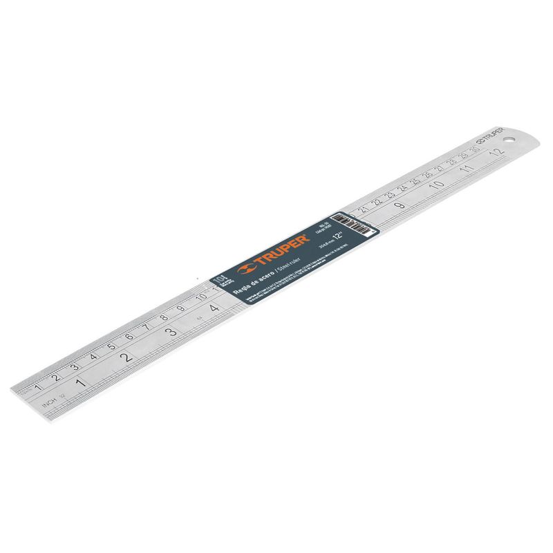 TRUPER - Regla De Acero Inoxidable De 12" (30 Cm) Grabada En Relieve Truper