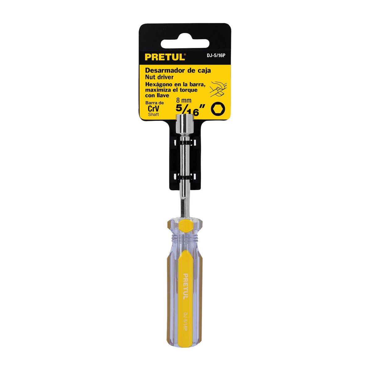 PRETUL - Destornillador Tipo Copa, Mango De Pvc 5/16" Pretul
