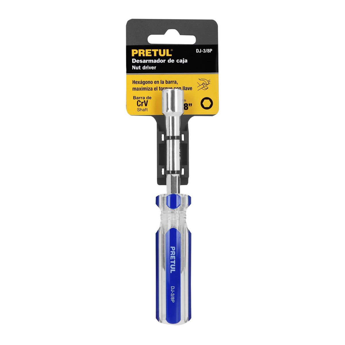 PRETUL - Destornillador Tipo Copa, Mango De Pvc 3/8" Pretul