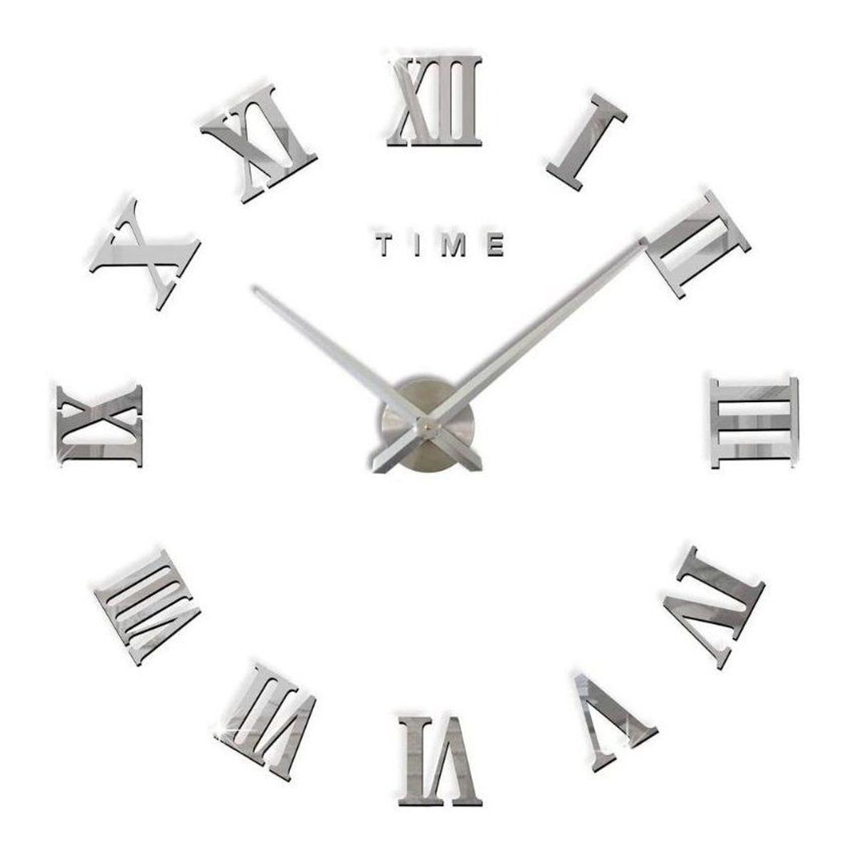 KIDSHOP - Reloj pared grande 3d 120 cm decoracion numeros romanos