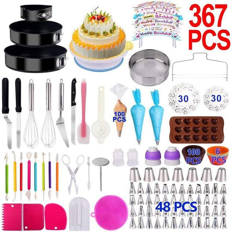 KIDSHOP - Kit pastelería decoración tortas ponqués pasteles 367 piezas