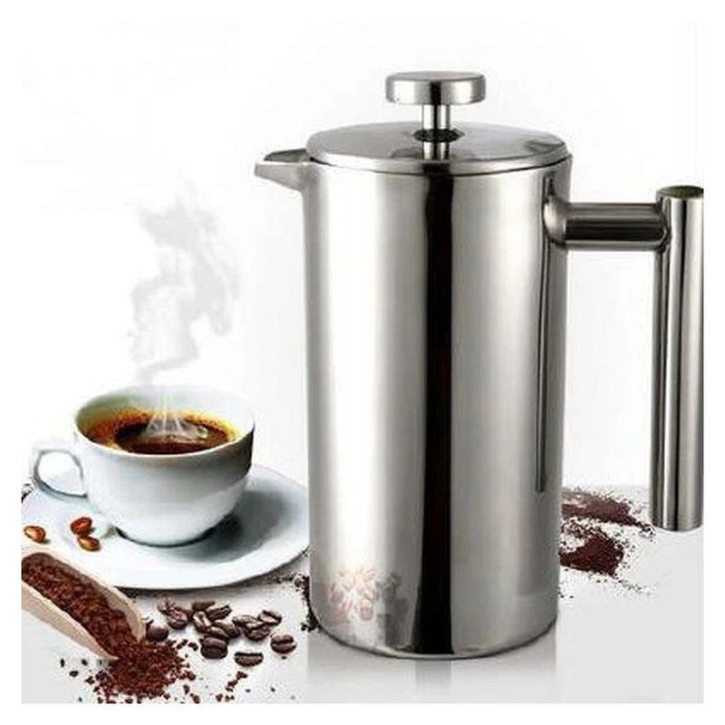 KIDSHOP - Cafetera prensa francesa acero toma agradable café 750ml
