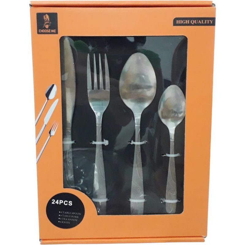 KIDSHOP - Juego de cubiertos set 24 piezas acero inoxidable prol-2-