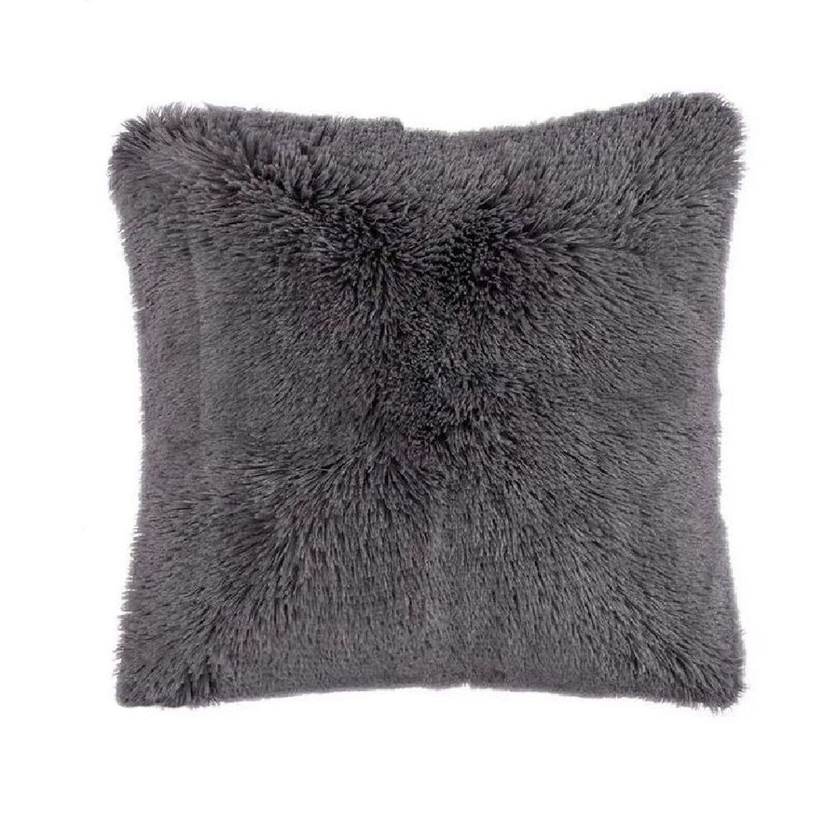 BANZAY - Funda Para Cojin Peludo Gris Oscuro