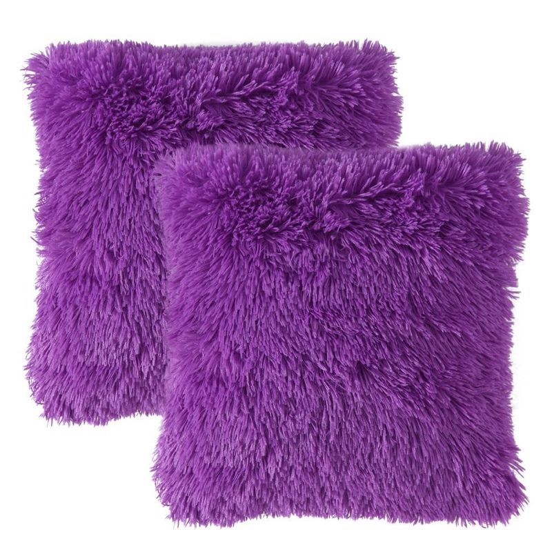 BANZAY - Funda Para Cojin Peludo Morado