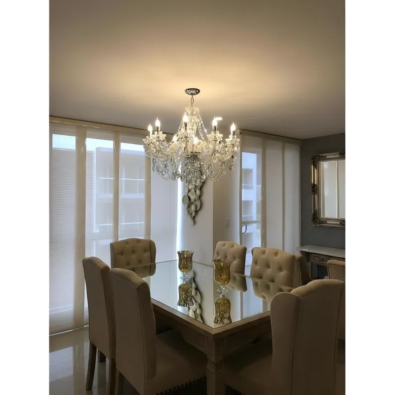 KIDSHOP - Lámpara Colgante En Cristal Swarosky De 12 Luces Blanca Led