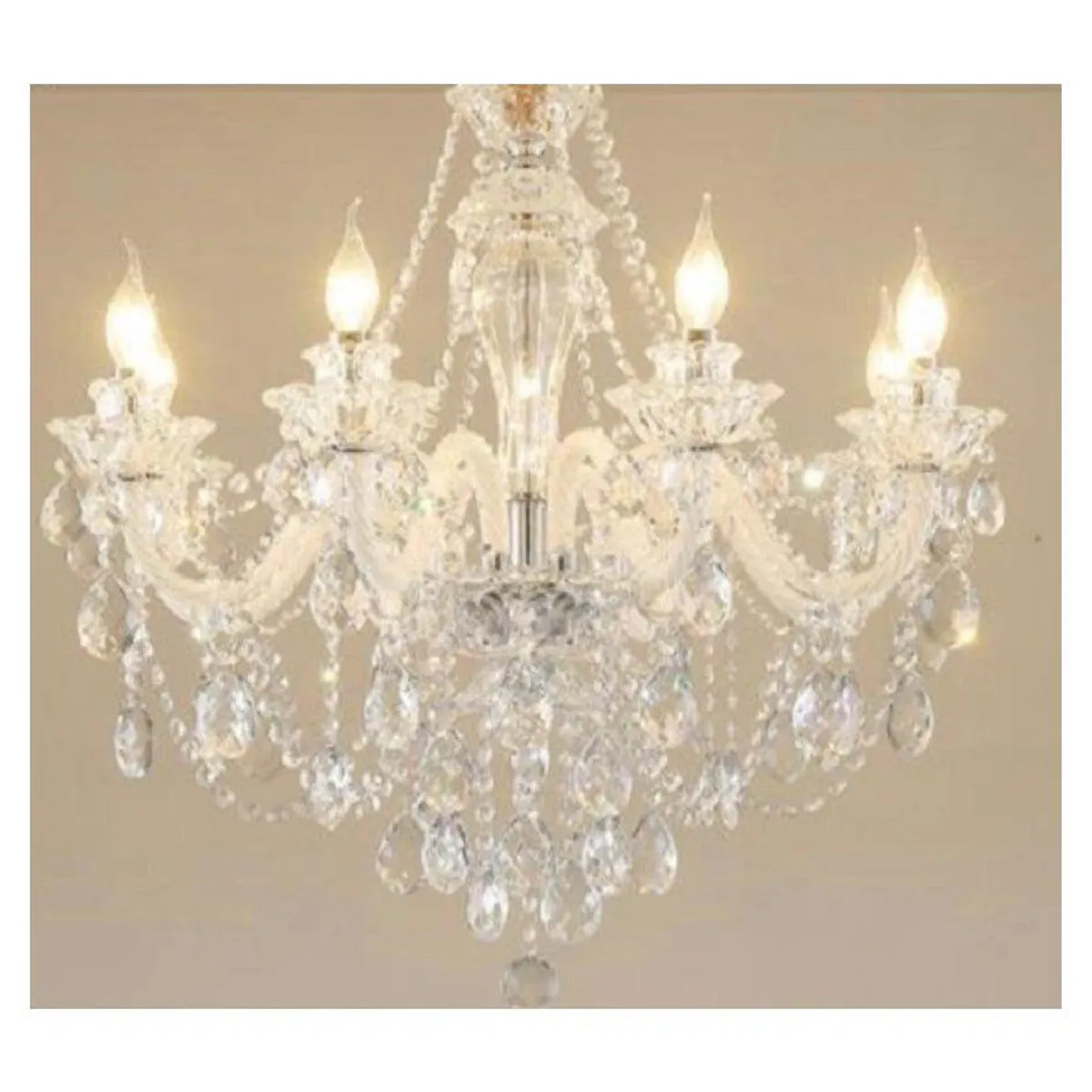 KIDSHOP - Lámpara colgante en cristal de 6 luces blanca