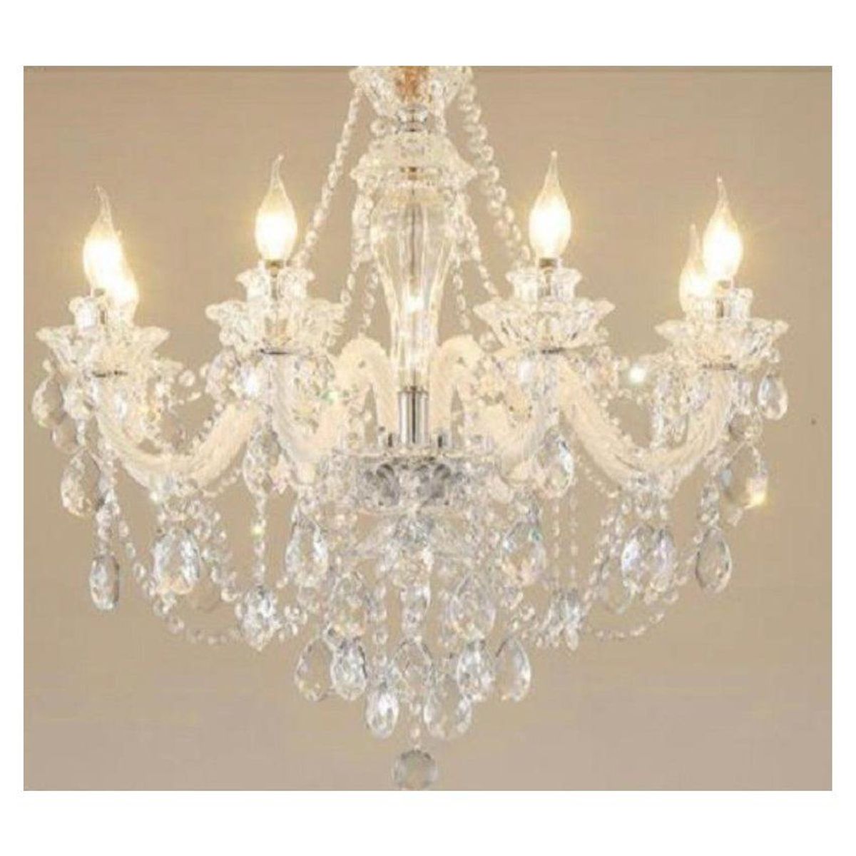 KIDSHOP - Lámpara colgante en cristal de 8 luces blanca