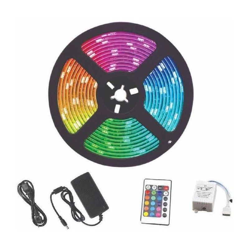 KIDSHOP - Cinta led multicolor con adaptador y control 16 colores