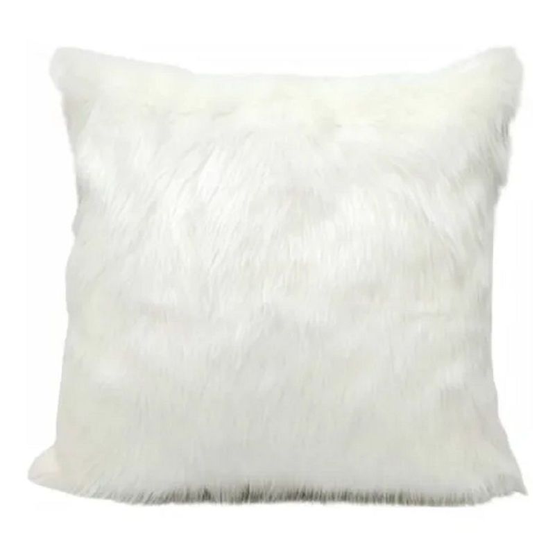 BANZAY - Funda Para Cojin Peluche Largo Blanco