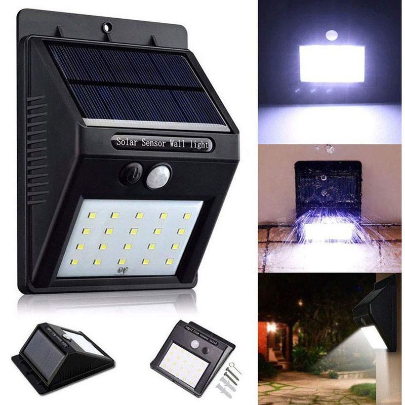 KIDSHOP - Lámpara luz led exteriores sensor movimiento panel solar-