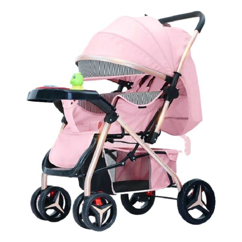 KIDSHOP - Coche Con Capota Expandible Reversible PD-602-1 Rosado