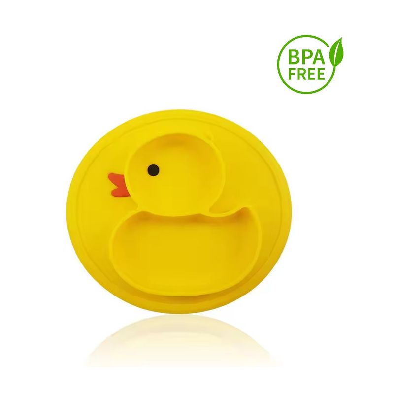 KIDSHOP - Plato silicona antideslizante para bebé amarillo hydg-1