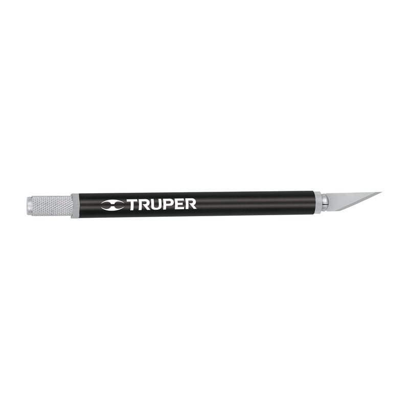TRUPER - Bisturí Profesional Tipo Lápiz, Incluye 5 Cuchillas Sk5 Truper