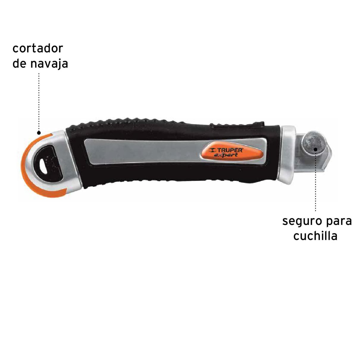 TRUPER - Bisturí De Uso Rudo Para Cuchillas De 18 Mm, Incluye Navajas Truper