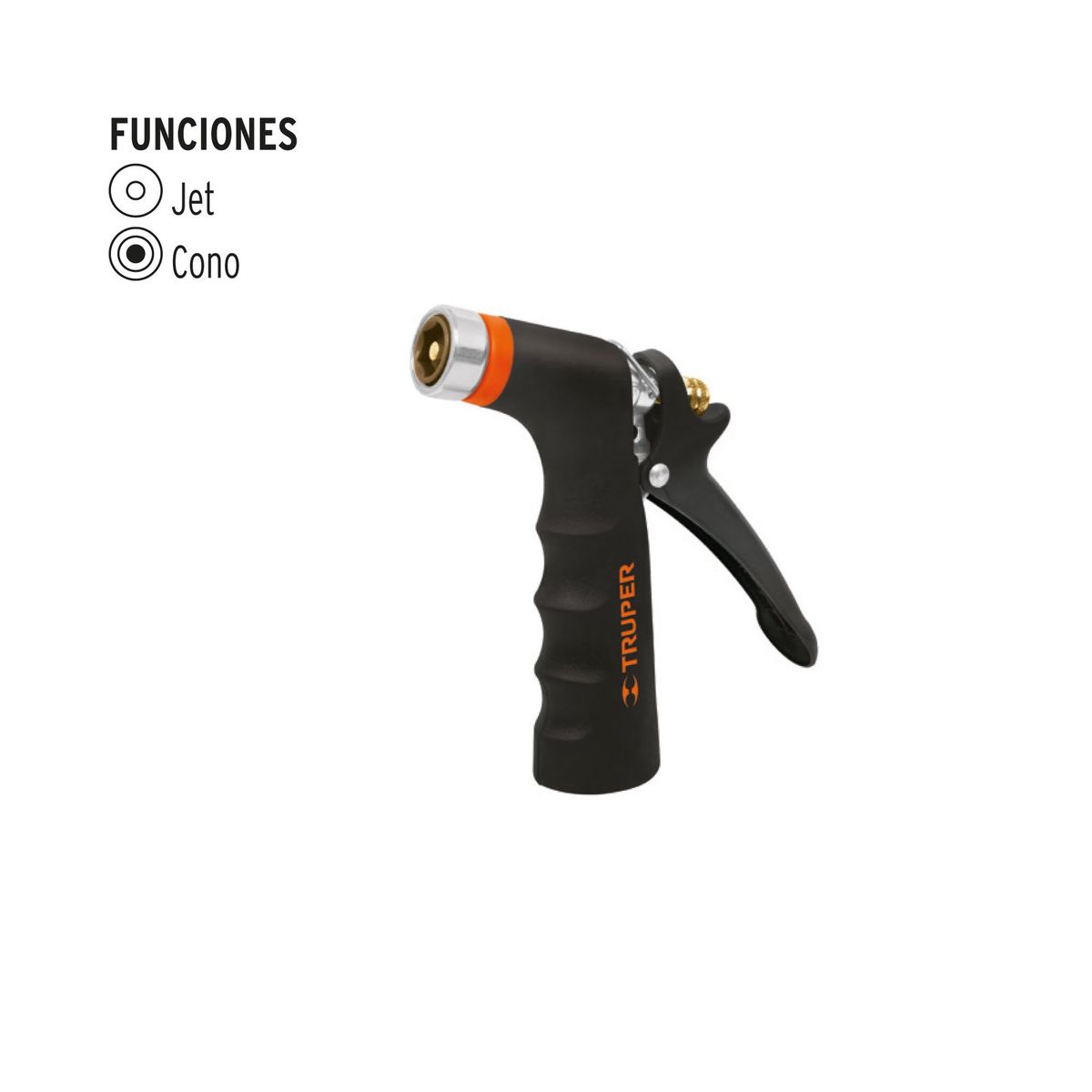 TRUPER - Pistola Metálica De 2 Funciones Para Manguera De Jardinería Truper