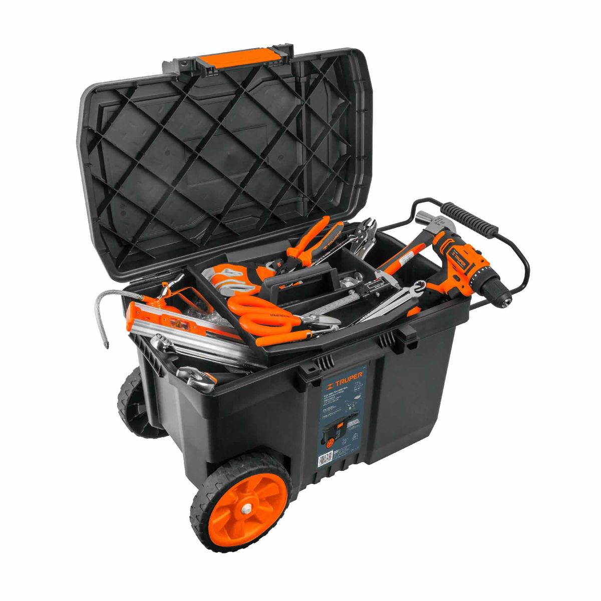 TRUPER - Caja De Herramientas De 57 Litros Con Ruedas, Soporta 40 Kg Truper