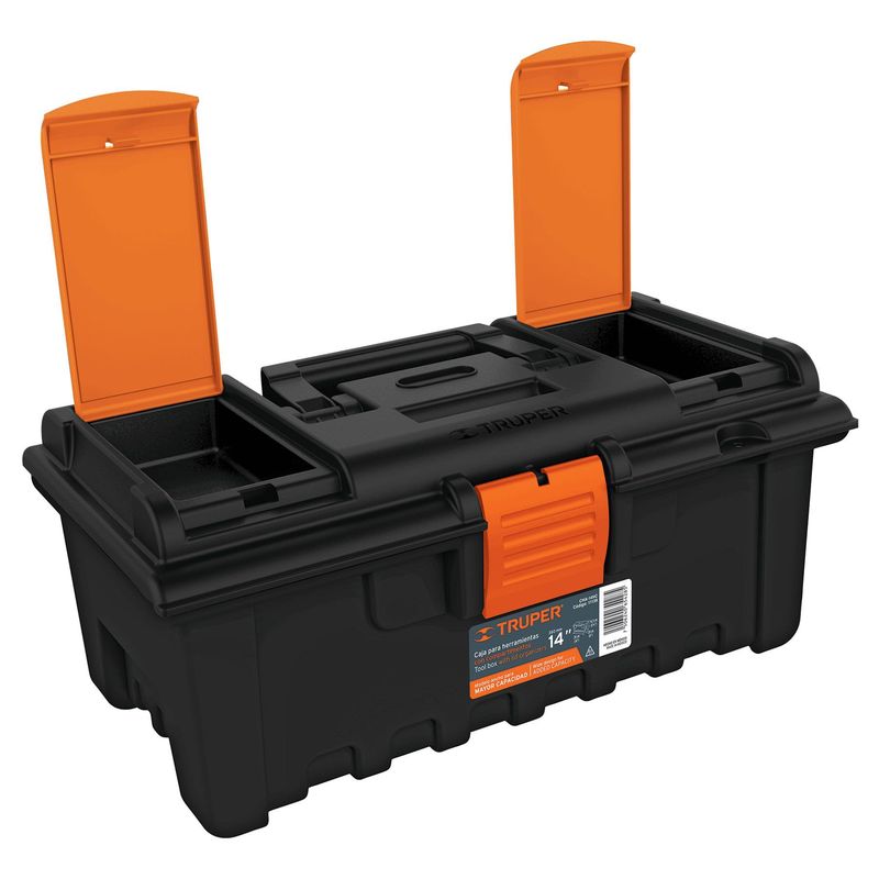 TRUPER - Caja De Herramientas De 20 Cm Con Charola Y Compartimientos Truper