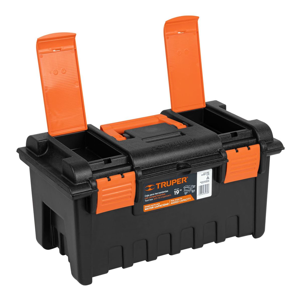 TRUPER - Caja De Herramientas De 27 Cm Con Charola Y Compartimientos Truper