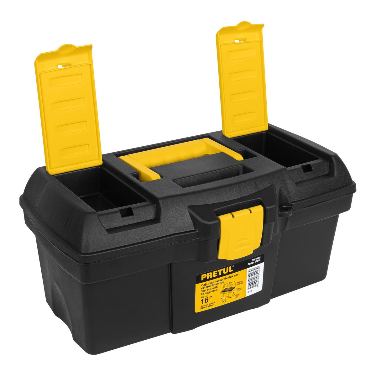 PRETUL - Caja De Herramientas De 41 Cm Con Compartimientos Y Charola Pretul