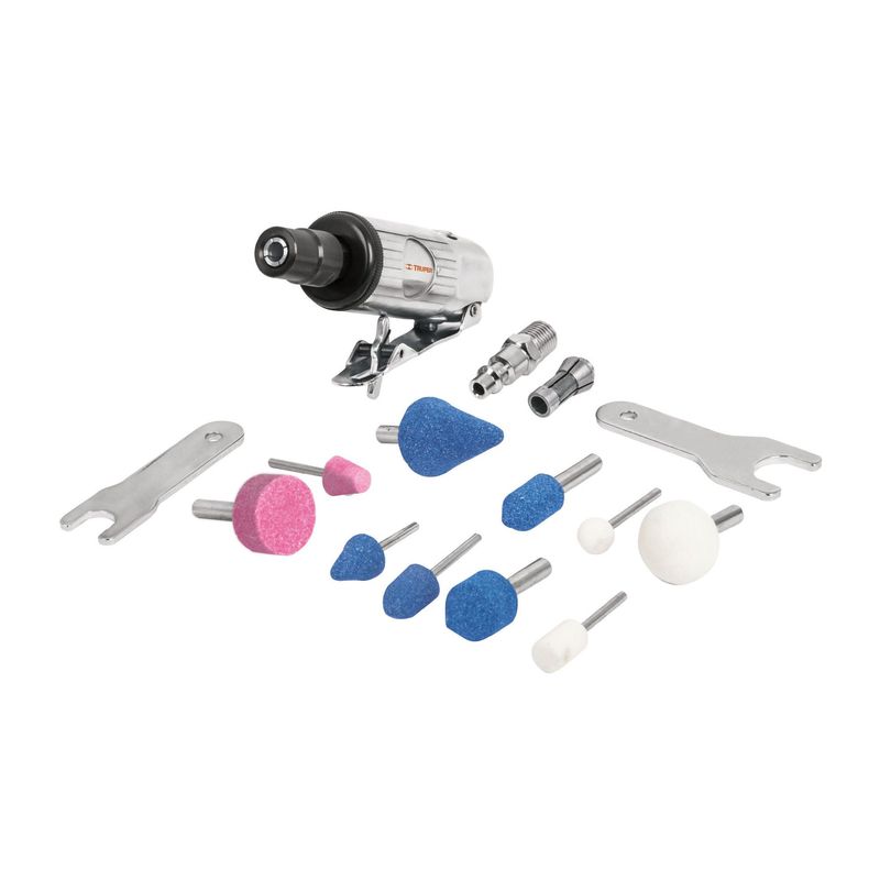 TRUPER - Mini Esmeril De 1/4" Neumático, Accesorios Incluidos Truper
