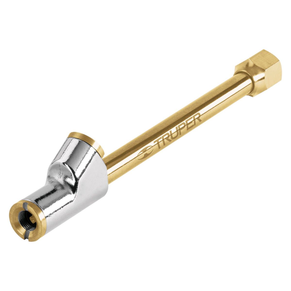 TRUPER - Inflador De Llantas En Latón, Rosca 1/4 Npt Con Cabeza Doble Truper