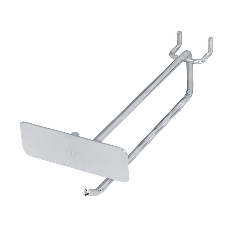 TRUPER - Gancho Recto De 15 Cm Para Panel Ranurado, Con Portaetiqueta Truper