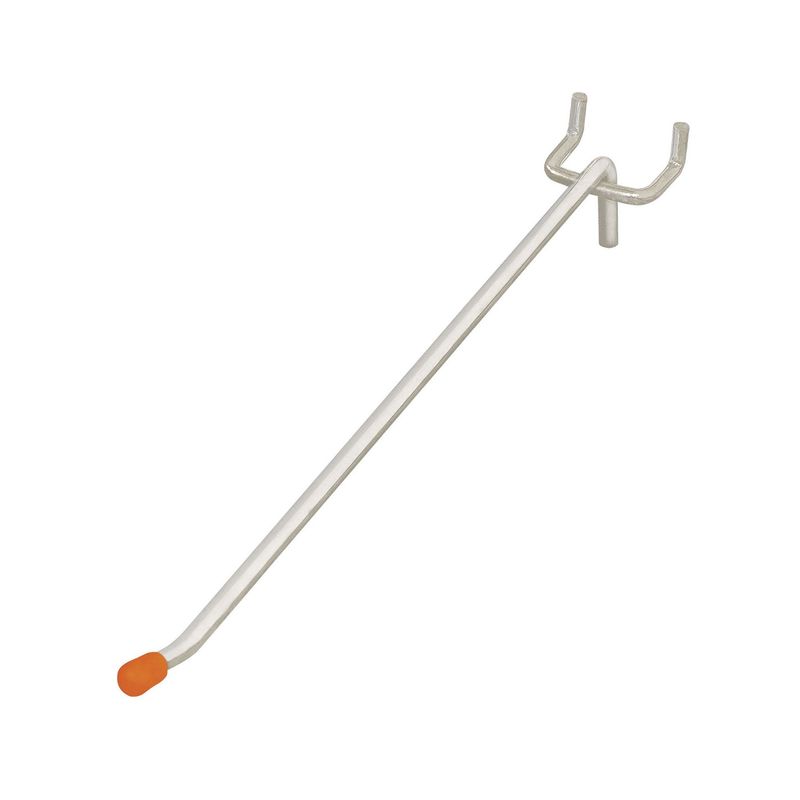 TRUPER - Gancho Recto De 20 Cm Para Panel Ranurado, Con Punta De Goma Truper