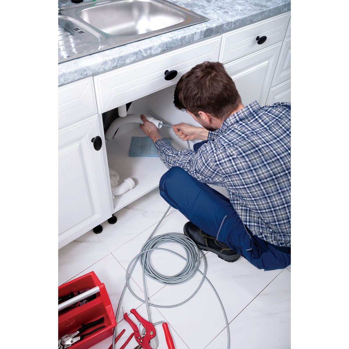 TRUPER - Sonda Con Manivela De 15 M Para Tuberías Hasta De 5" Truper