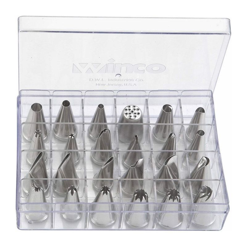 WINCO - Boquilla Pastelera 24Pzas Winco CDT24 -Plateado
