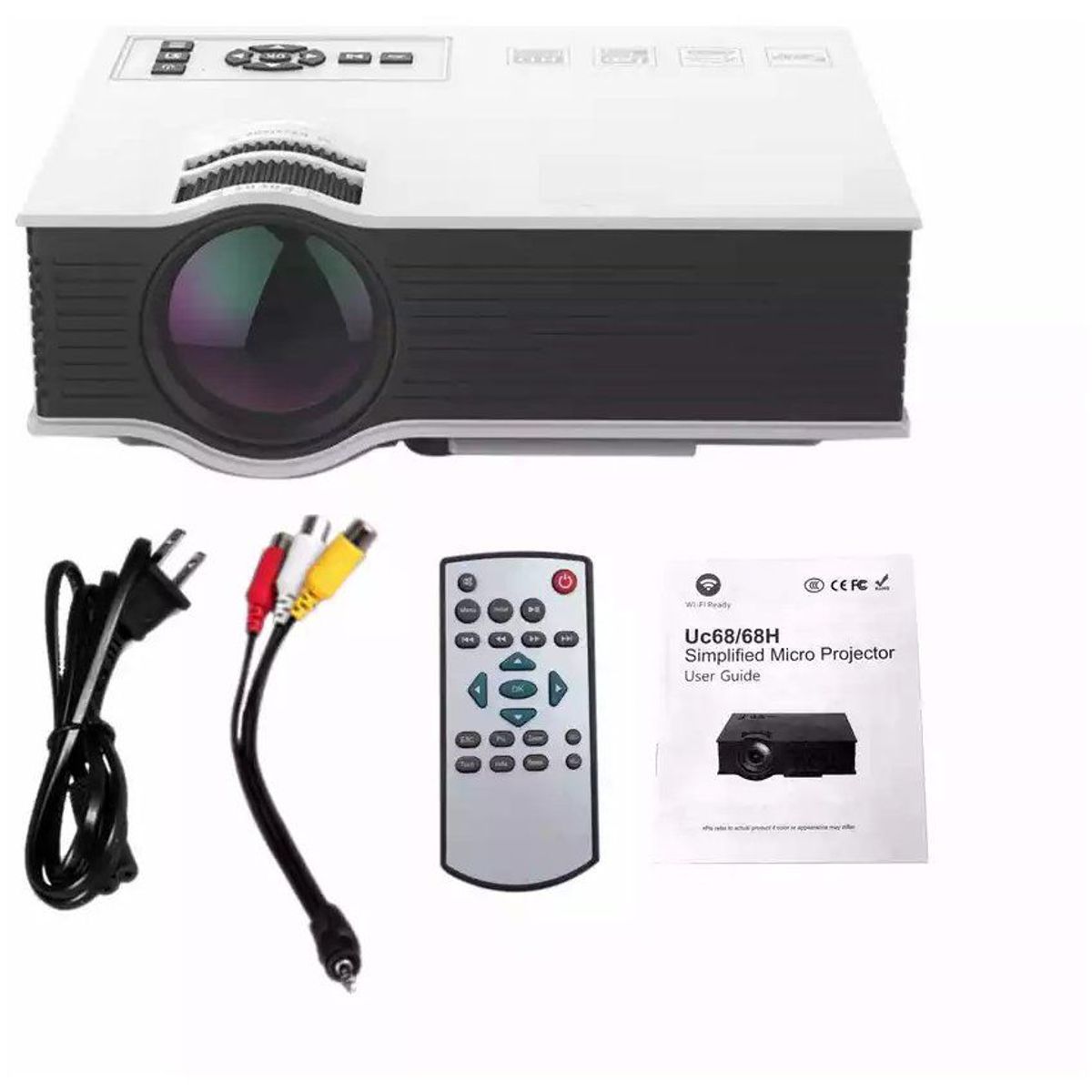 KIDSHOP - Mini proyector led uc46 1200 lumens wifi 3d unic full hd w01