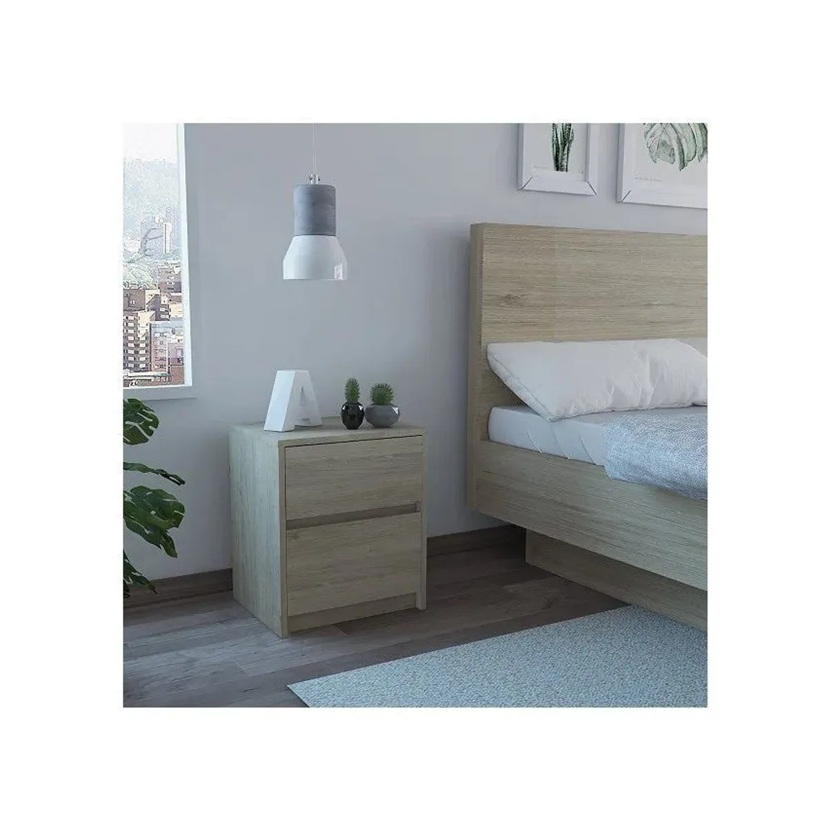 RTA MUEBLES - Nochero trivor nrb 3759 rovere + blanco RTA