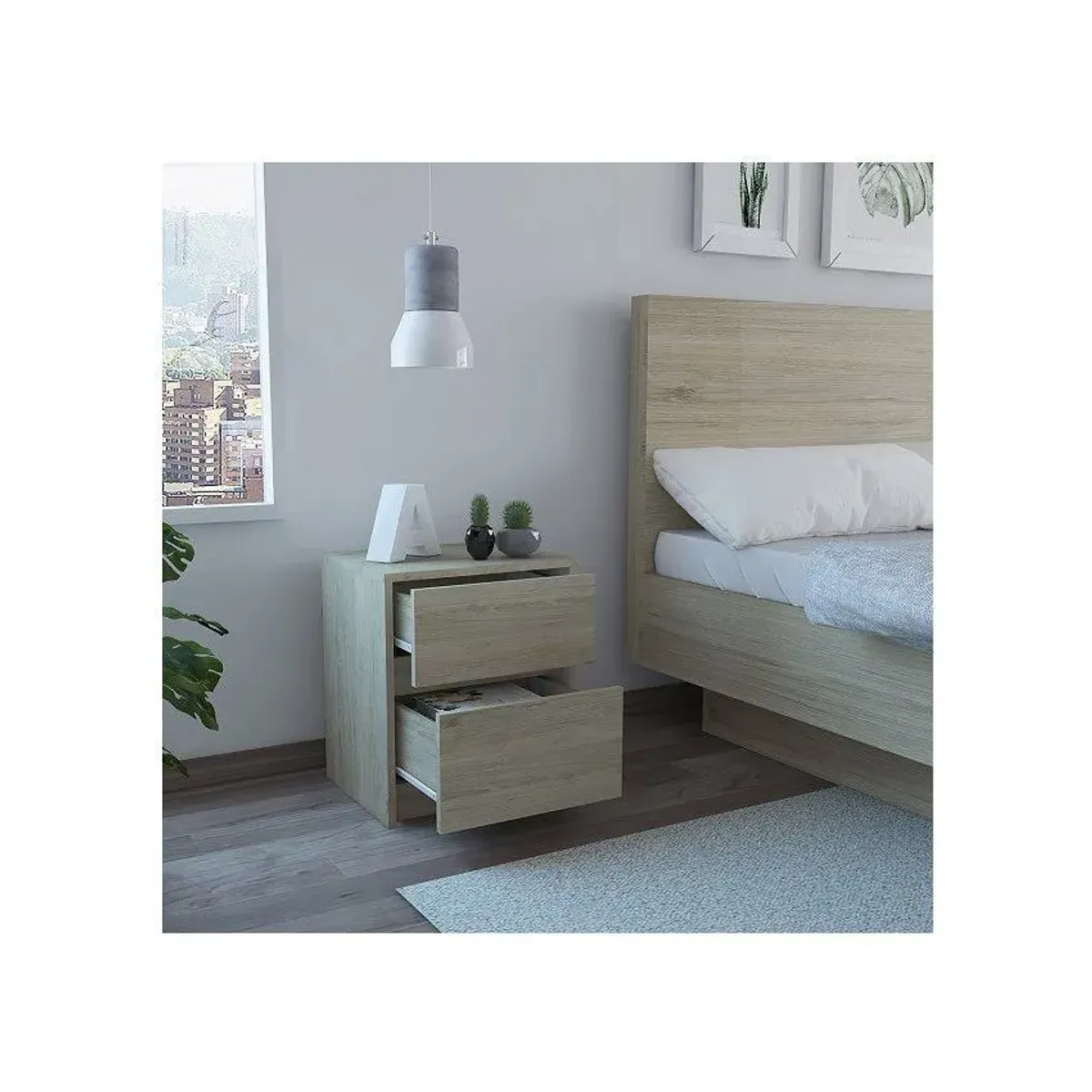 RTA MUEBLES - Nochero trivor nrb 3759 rovere + blanco RTA
