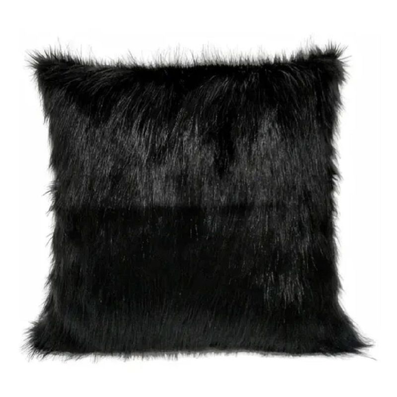BANZAY - Funda Para Cojin Peluche Largo Negro