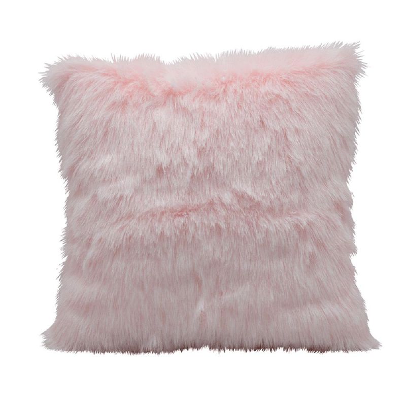 BANZAY - Funda Para Cojin Peluche Largo Rosa pálido