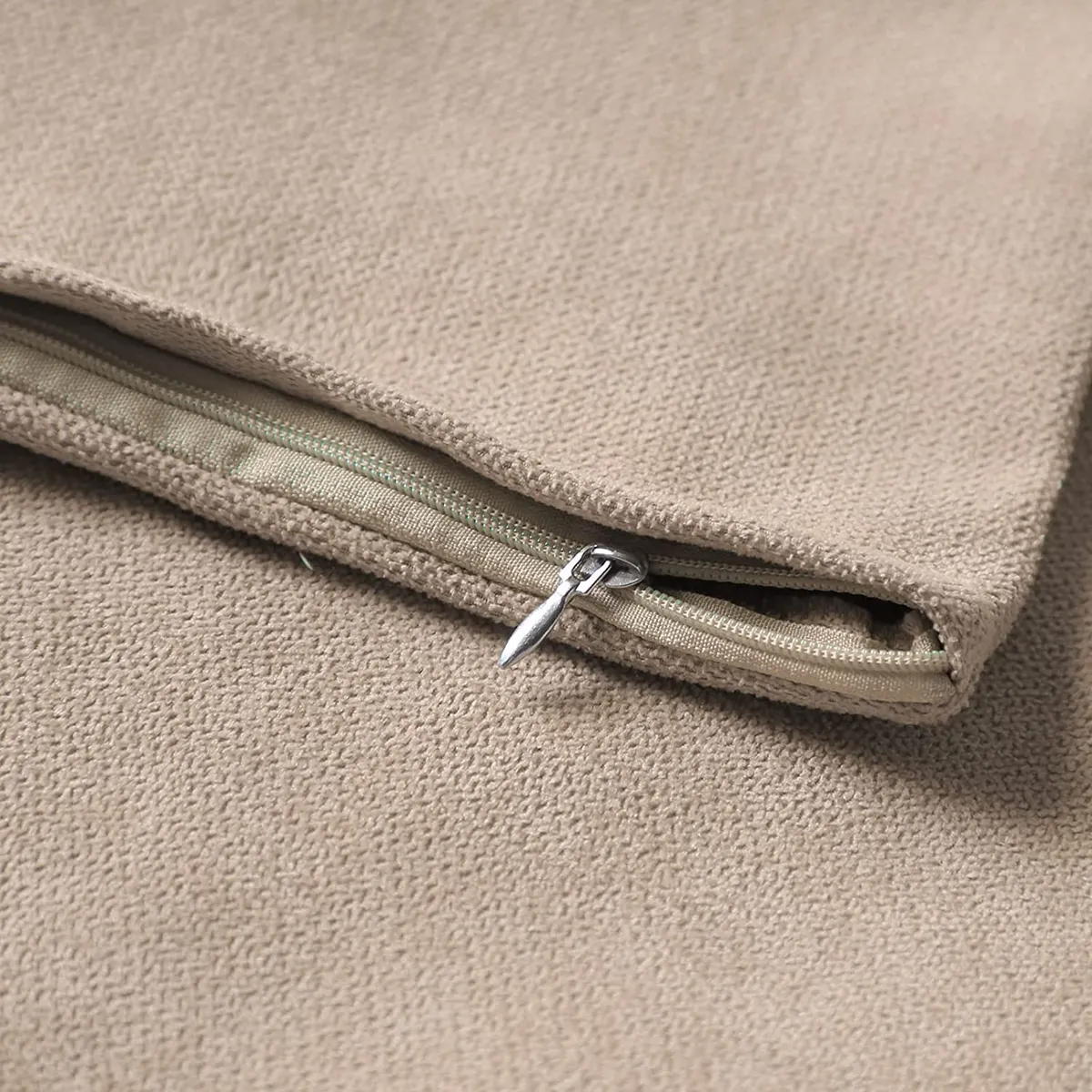 BANZAY - Funda X2 Cojines Decorativos Cuadrados en Tela - Beige