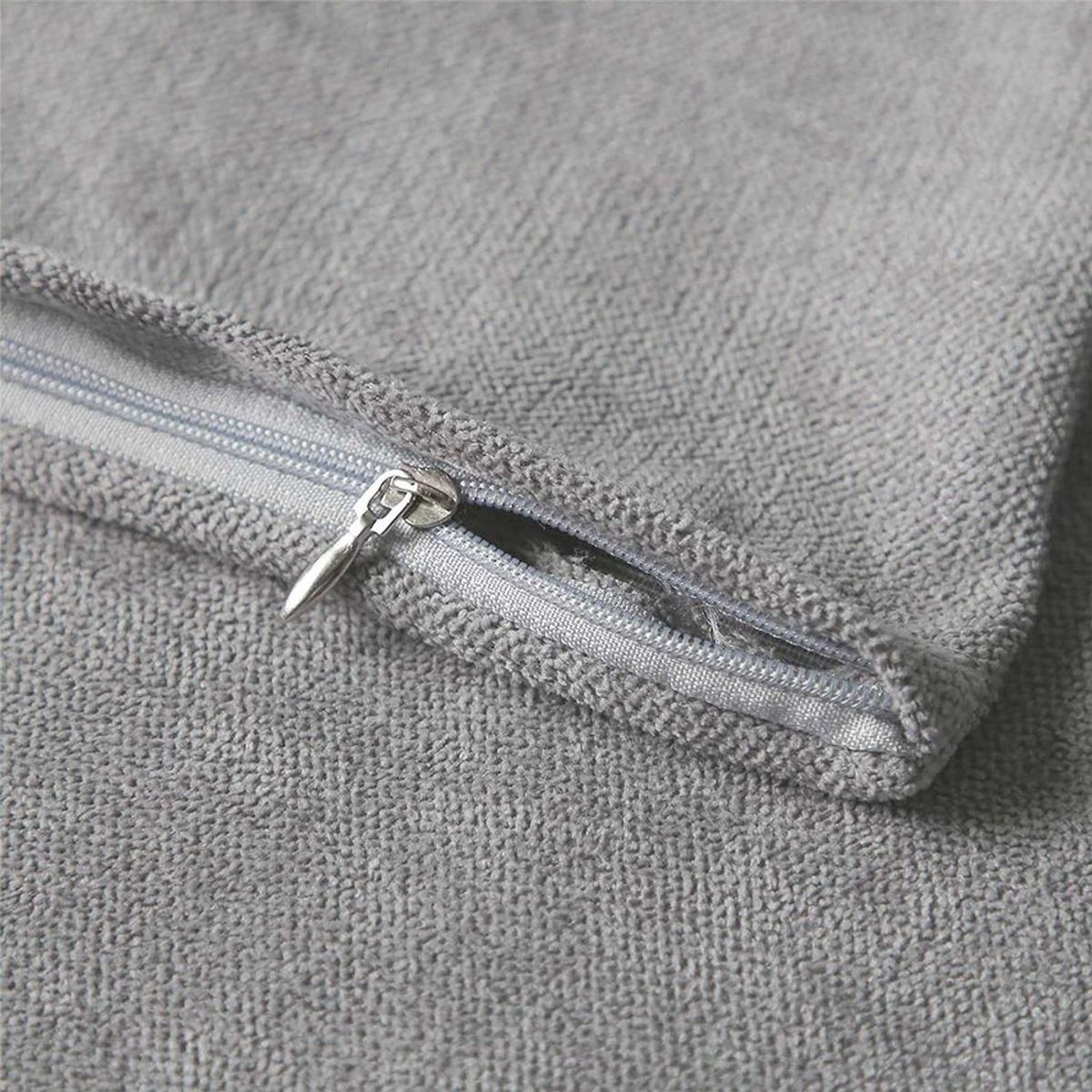 BANZAY - Funda X2 Cojines Decorativos Cuadrados en Tela - Gris claro