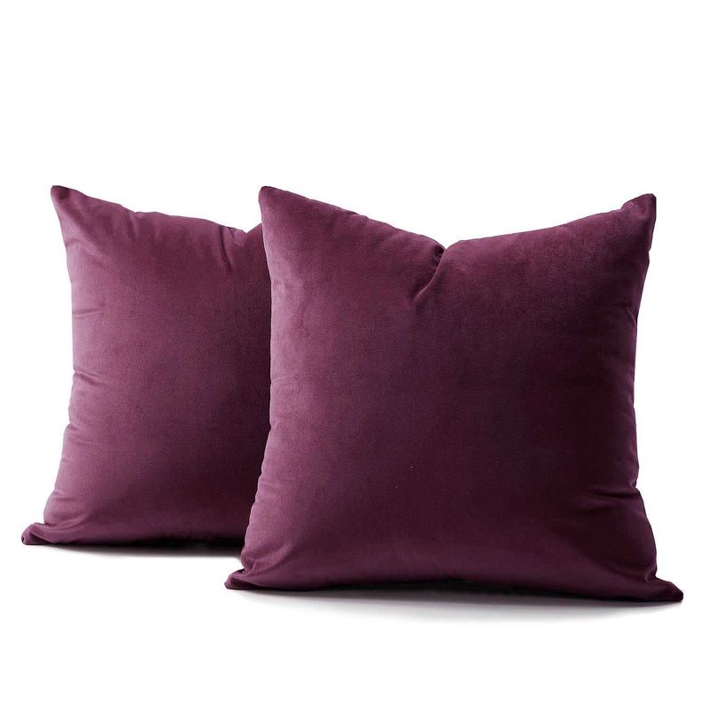 BANZAY - Funda X2 Cojines Decorativos Cuadrados en Tela - Lila
