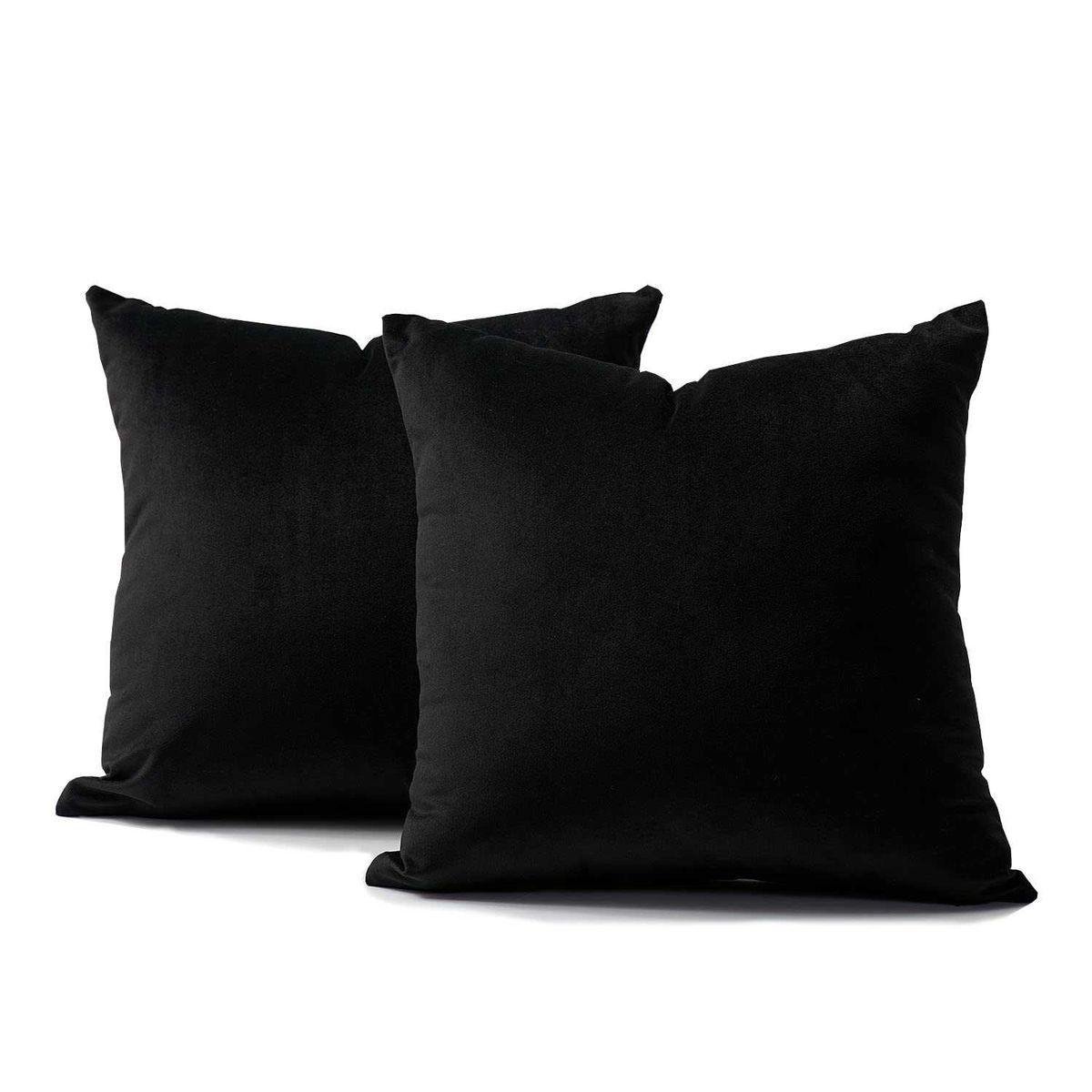 BANZAY - Funda X2 Cojines Decorativos Cuadrados en Tela - Negro