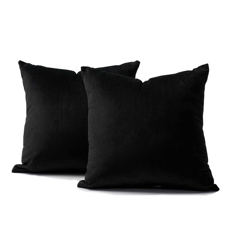 BANZAY - Funda X2 Cojines Decorativos Cuadrados en Tela - Negro