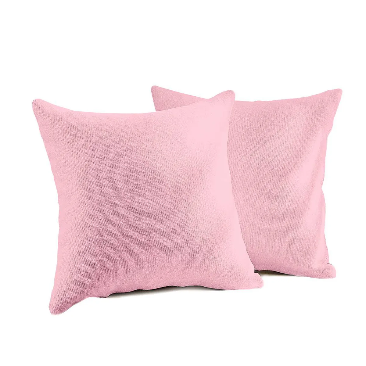 BANZAY - Funda X2 Cojines Decorativos Cuadrados en Tela - Rosado