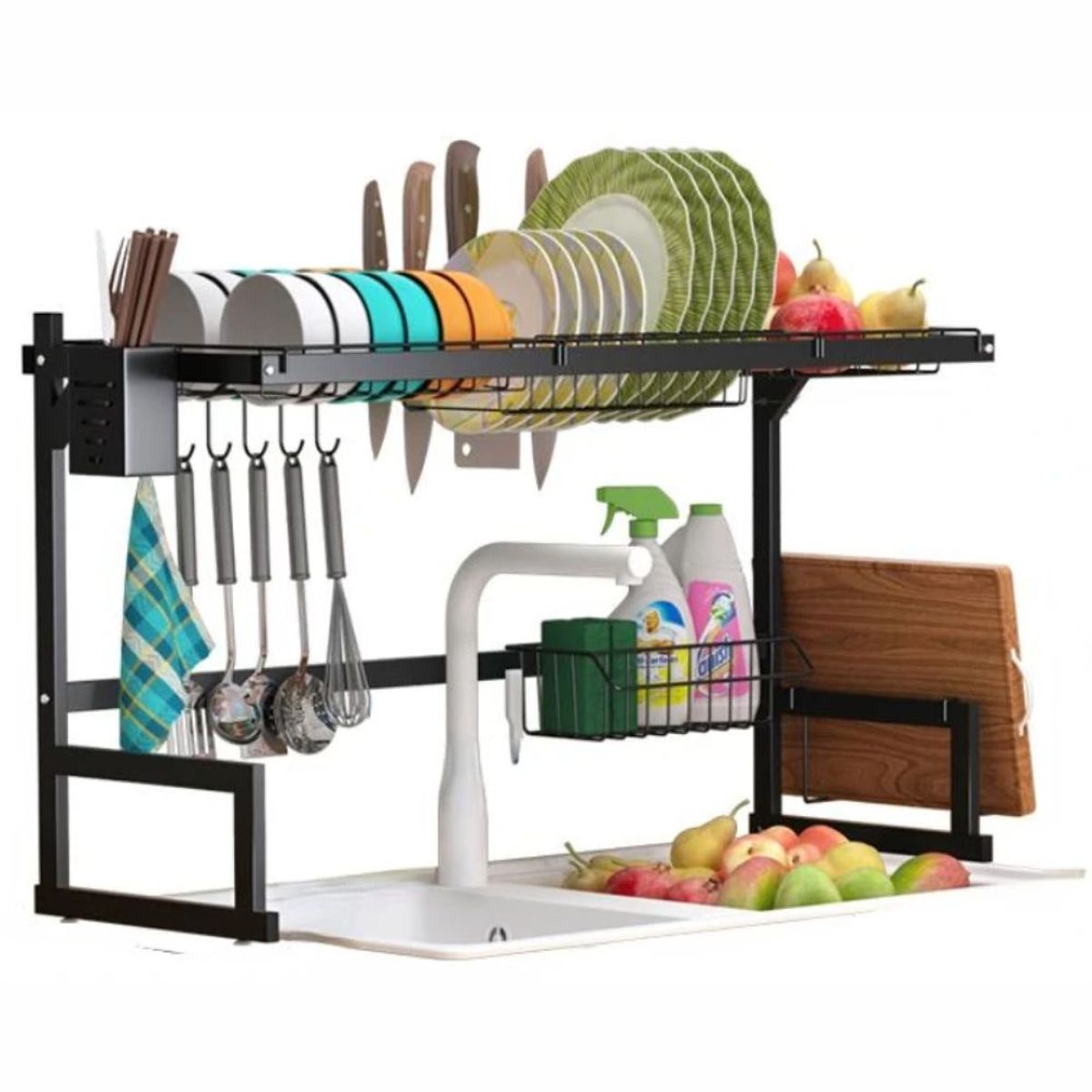 GENERICO - Escurridor De Platos Metálico Para Sobre Poner En Lavaplatos