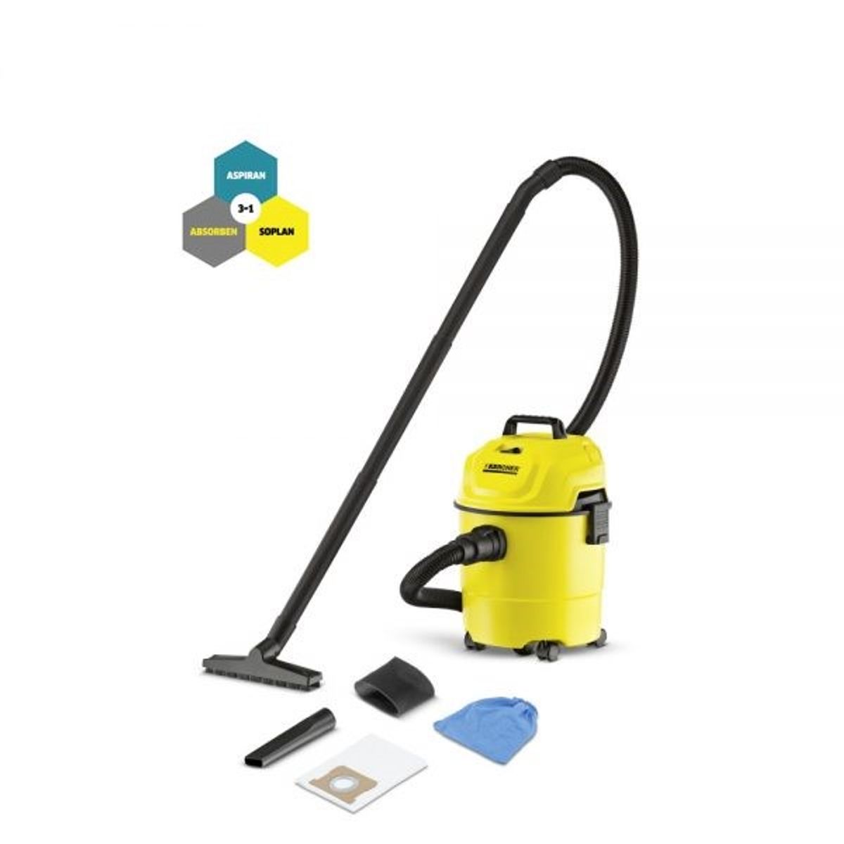 KARCHER - Aspiradora agua y polvo 3 en 1 15L 1200w WD1 Karcher