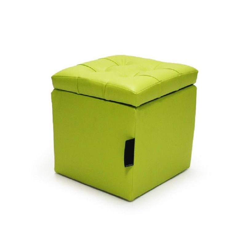 BANZAY - Baul Organizador Puff Individual 40x40 - Verde Pistacho