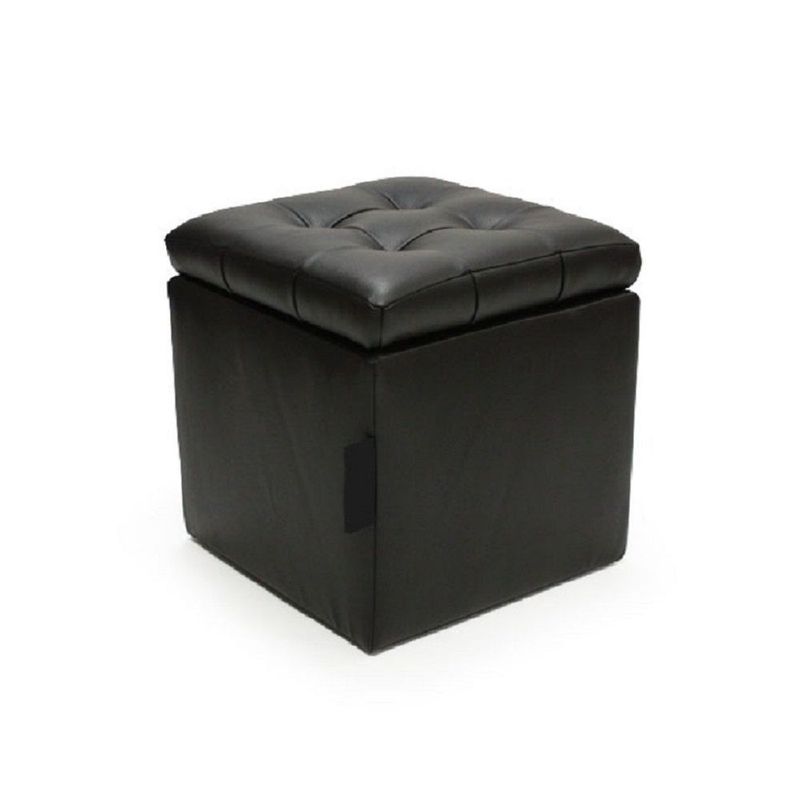 BANZAY - Baul Organizador Puff Individual 40x40 - Negro