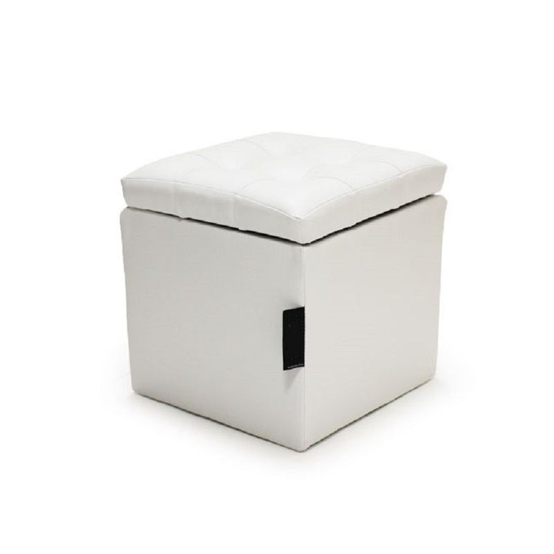 BANZAY - Baul Organizador Puff Individual 40x40 - Blanco
